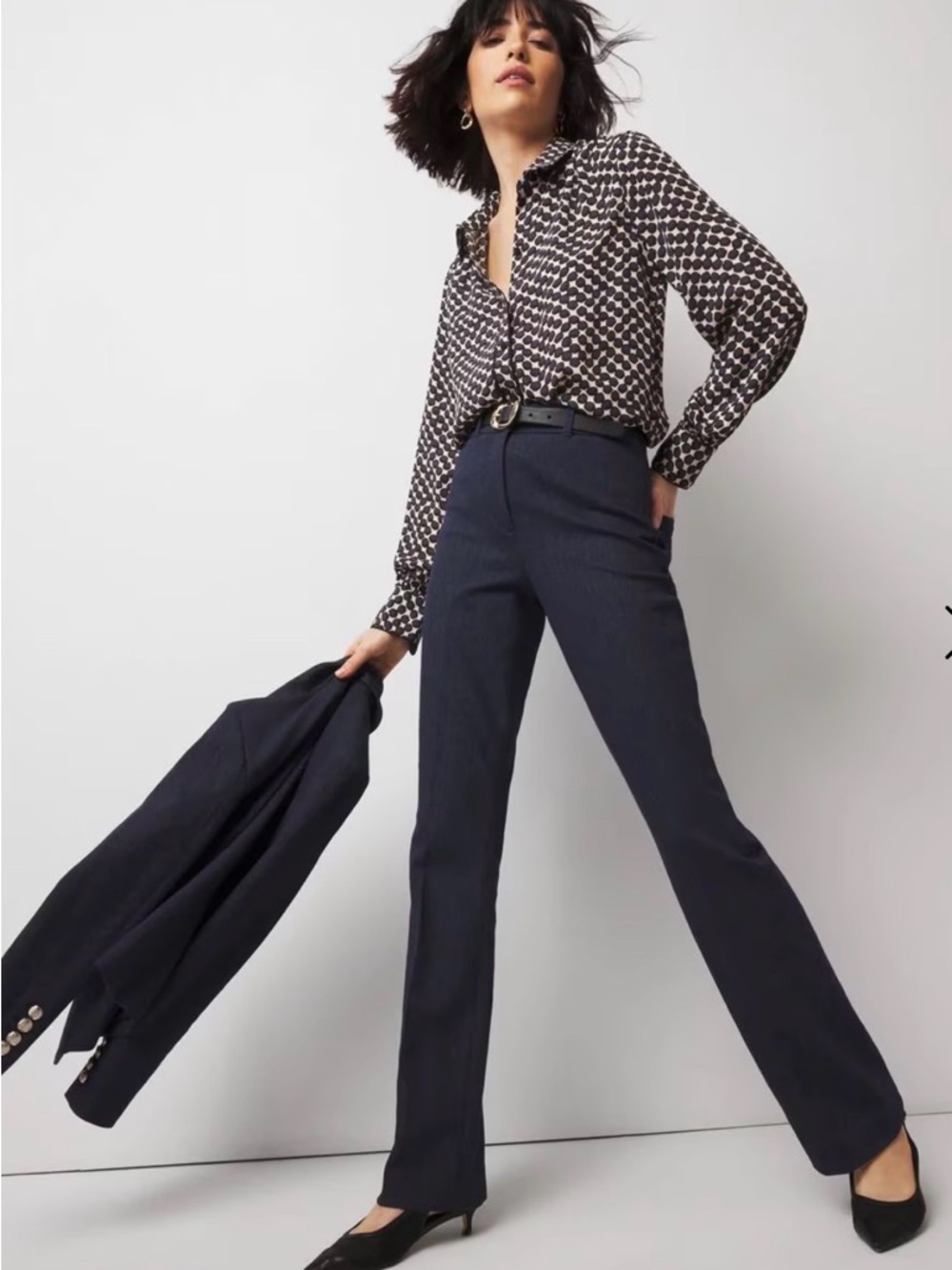 White House Black Market Navy Straight-Leg Dress Pants